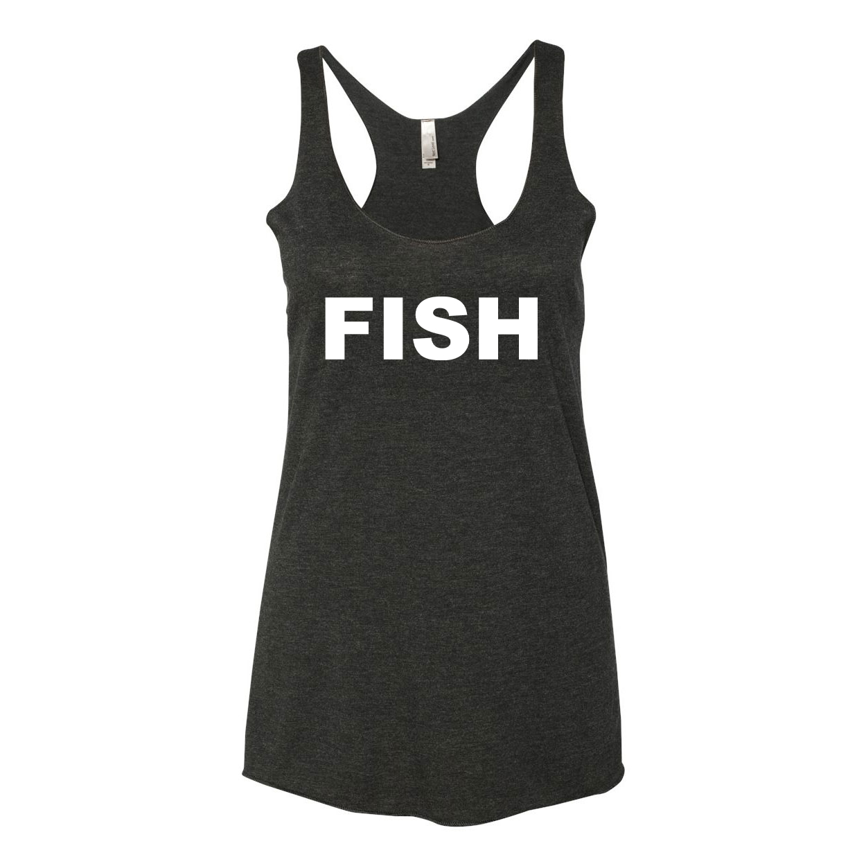 Fish Brand Logo Classic Women's Ultra Thin Tank Top Black (White Logo)