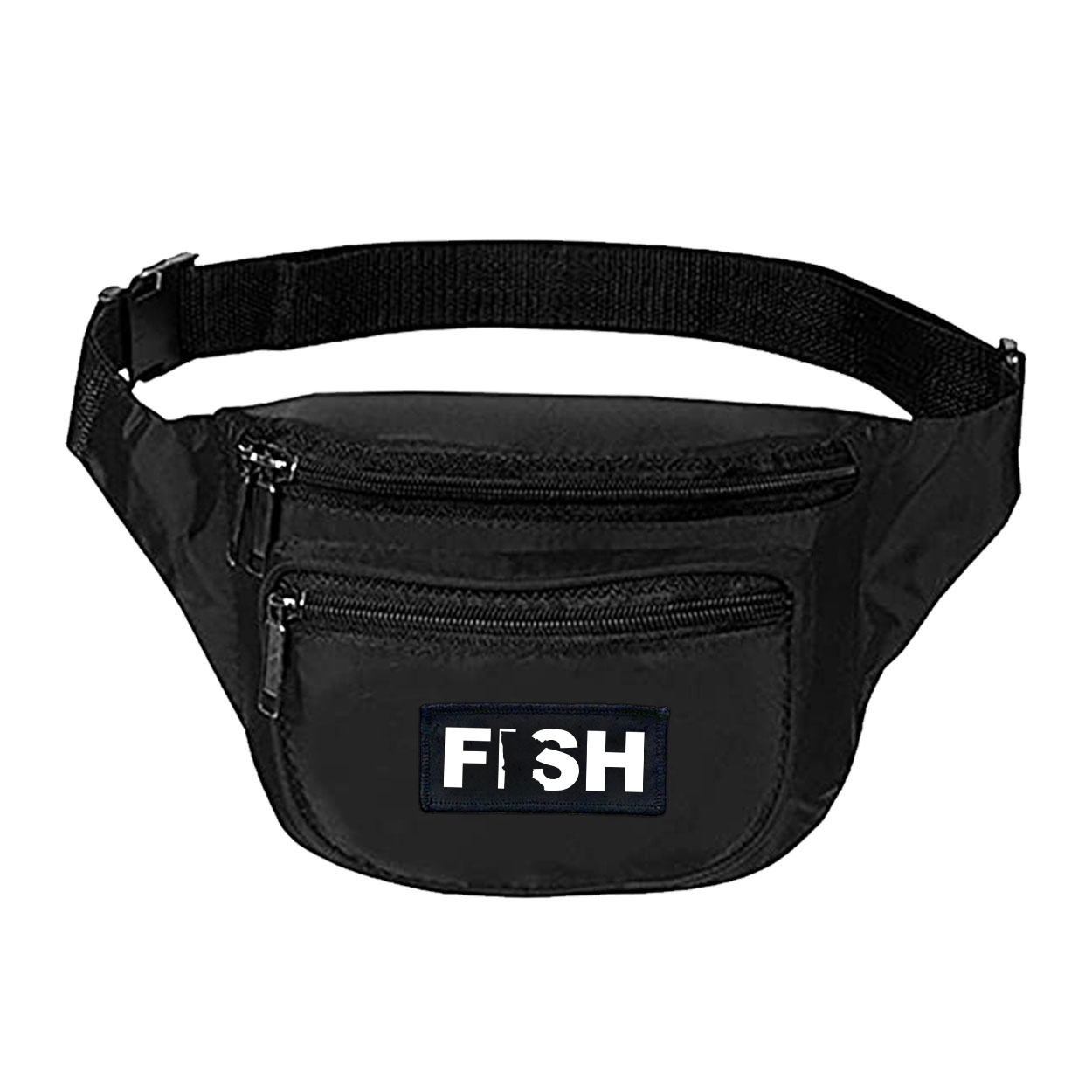 Fish Minnesota Night Out Woven Patch Fanny Pack Black (White Logo)
