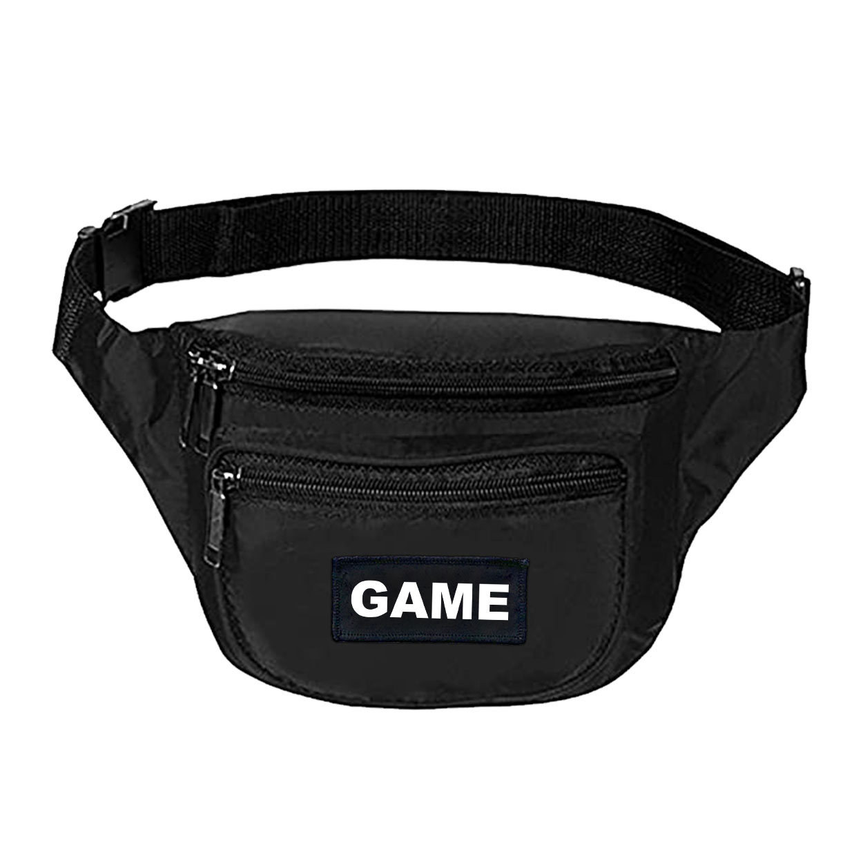 Game Brand Logo Night Out Woven Patch Fanny Pack Black