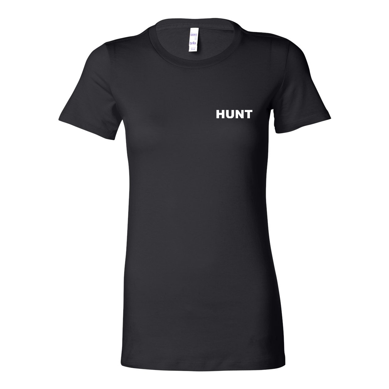 Hunt Brand Logo Women's Night Out Fitted Tri-Blend T-Shirt Black (White Logo)