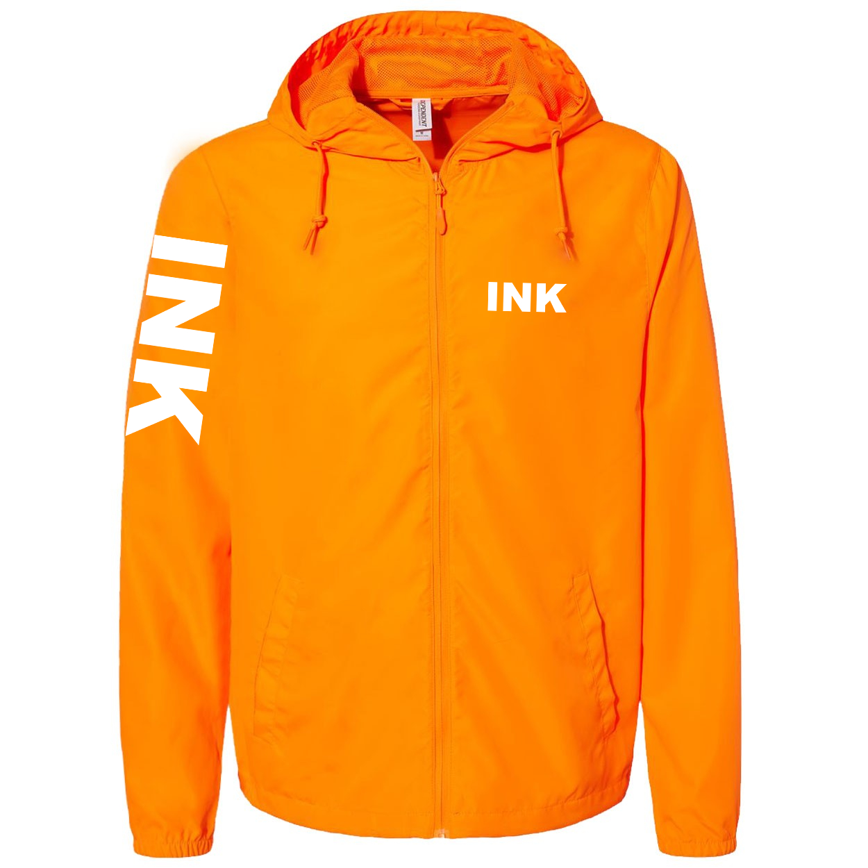 Ink Brand Logo Classic Lightweight Windbreaker Safety Orange