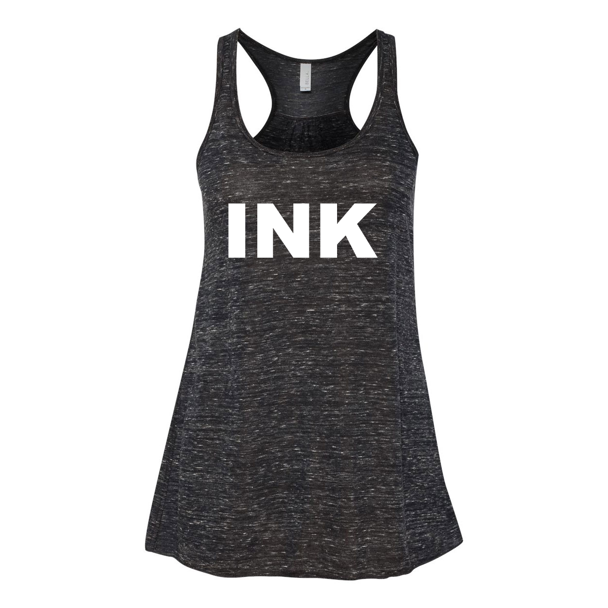 Ink Brand Logo Classic Women's Flowy Racerback Tank Top Black Marble