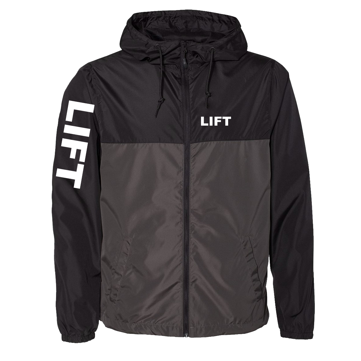 Lift Brand Logo Classic Lightweight Windbreaker Black/Graphite