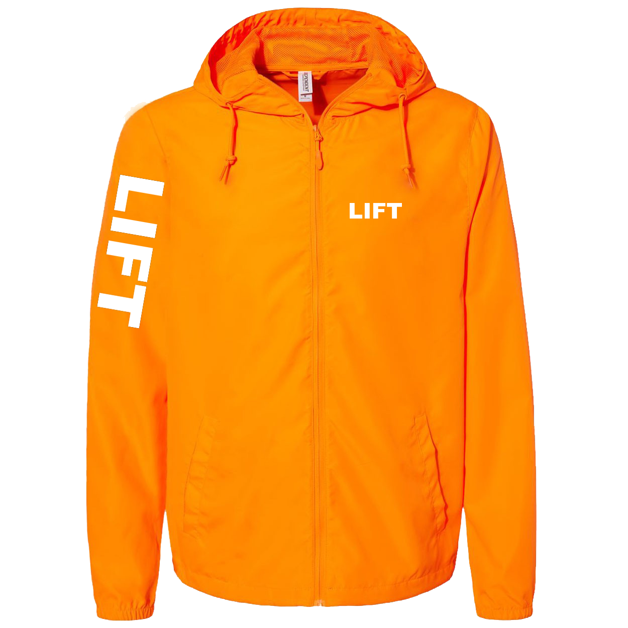 Lift Brand Logo Classic Lightweight Windbreaker Safety Orange