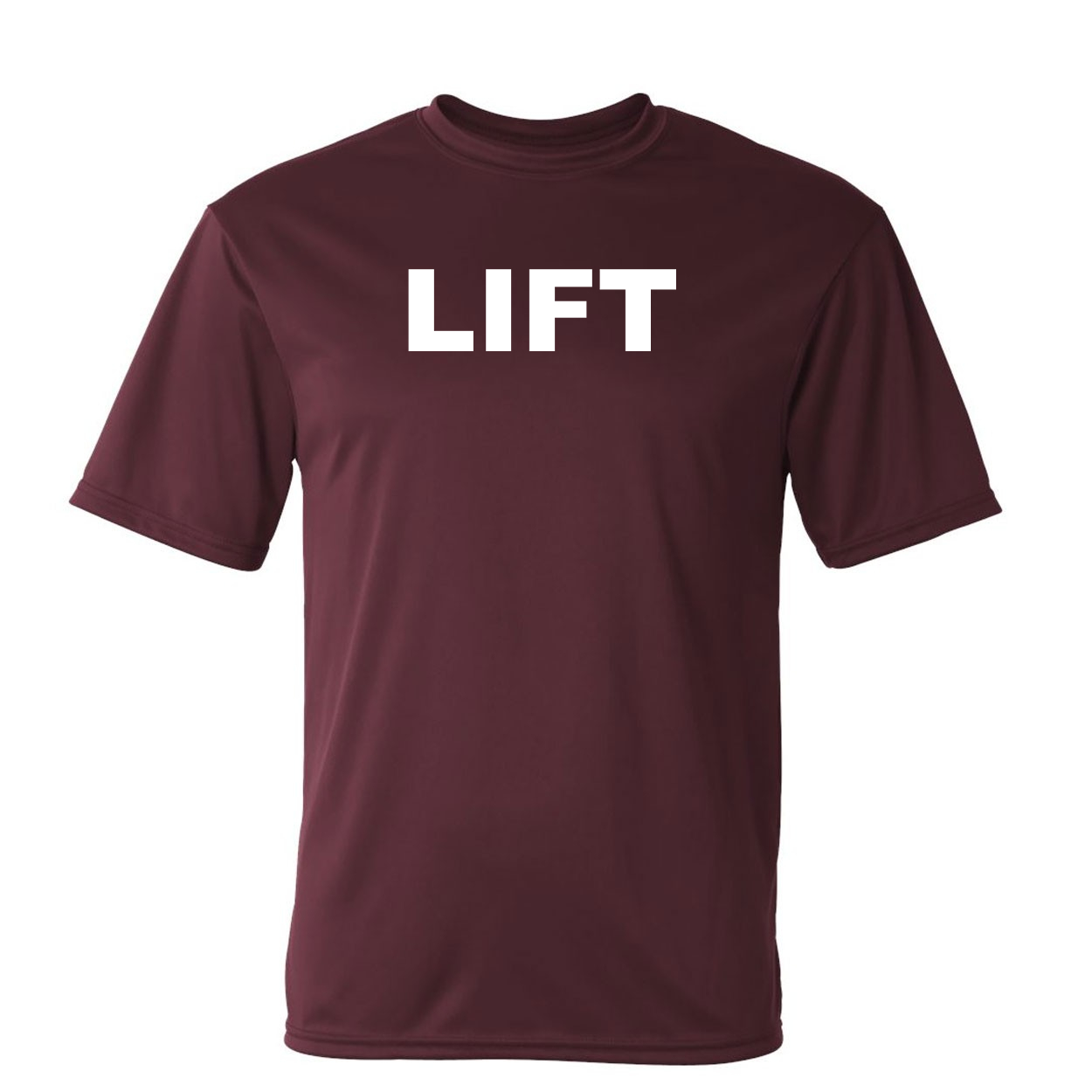 Lift Brand Logo Classic Unisex Performance T-Shirt Maroon