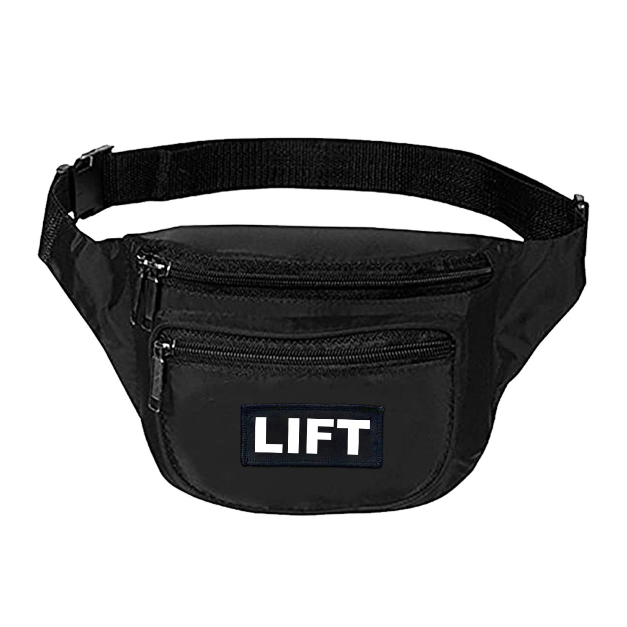 Lift Brand Logo Night Out Woven Patch Fanny Pack Black