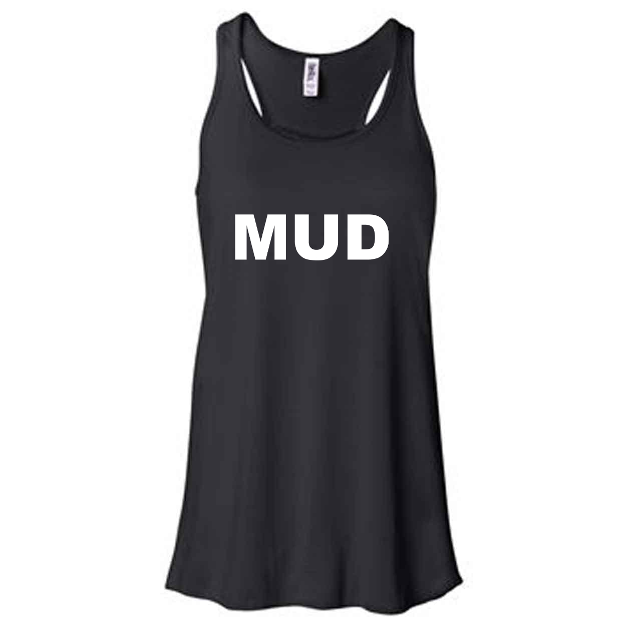 Mud Brand Logo Classic Women's Flowy Racerback Tank Top Black