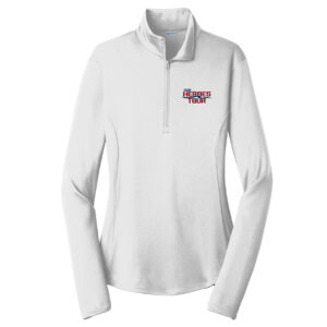 Our Heroes Tour Womens Night Out Premium Quarter-Zip Pullover Long Sleeve Shirt White