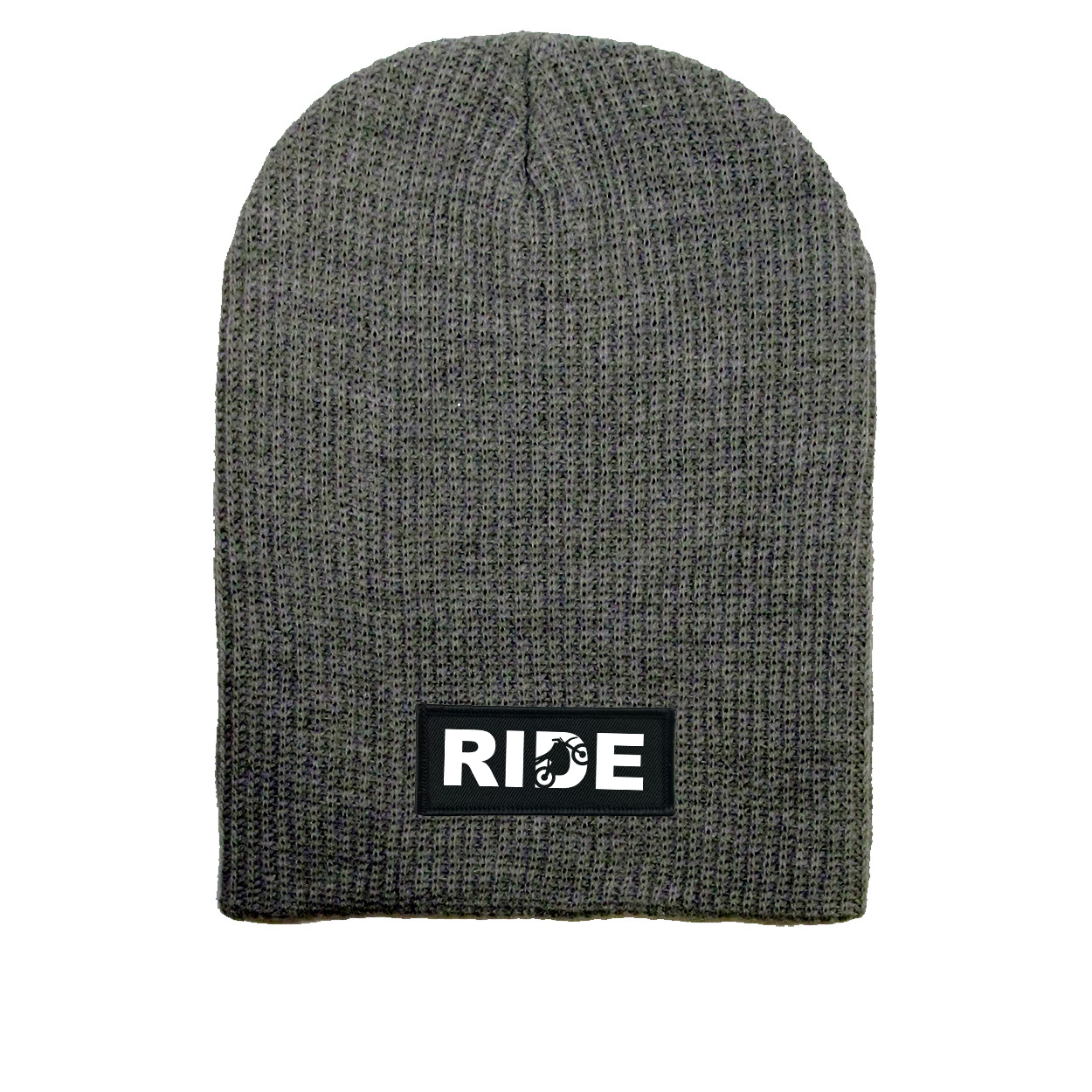 Ride Moto Logo Night Out Woven Patch Solid Slouchy Beanie Dark Gray