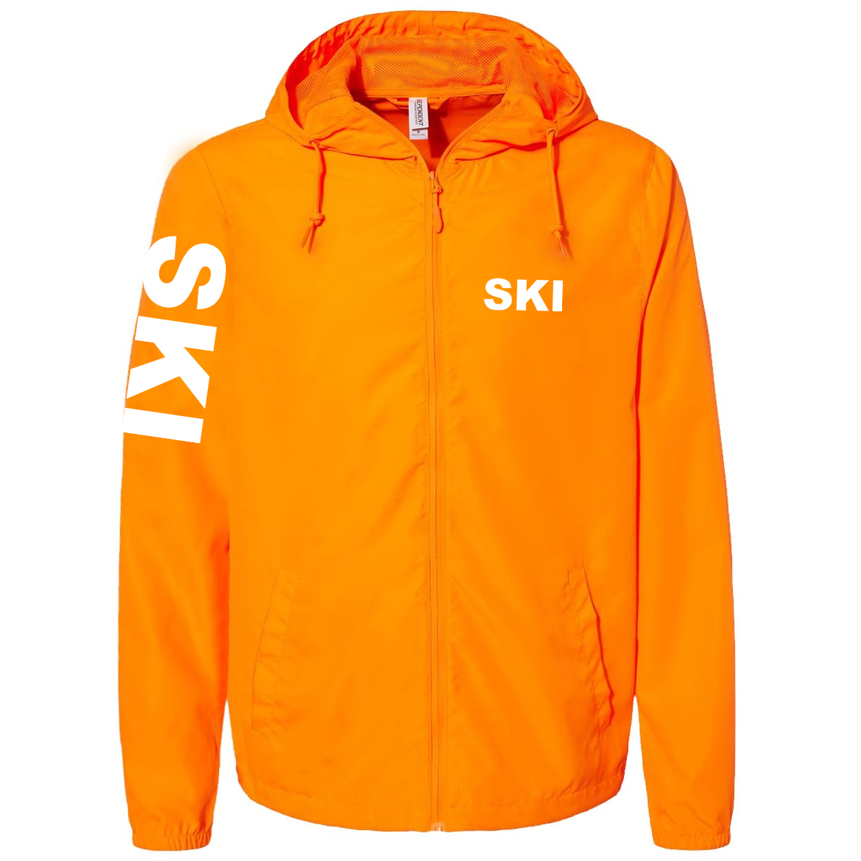 Ski Brand Logo Classic Lightweight Windbreaker Safety Orange