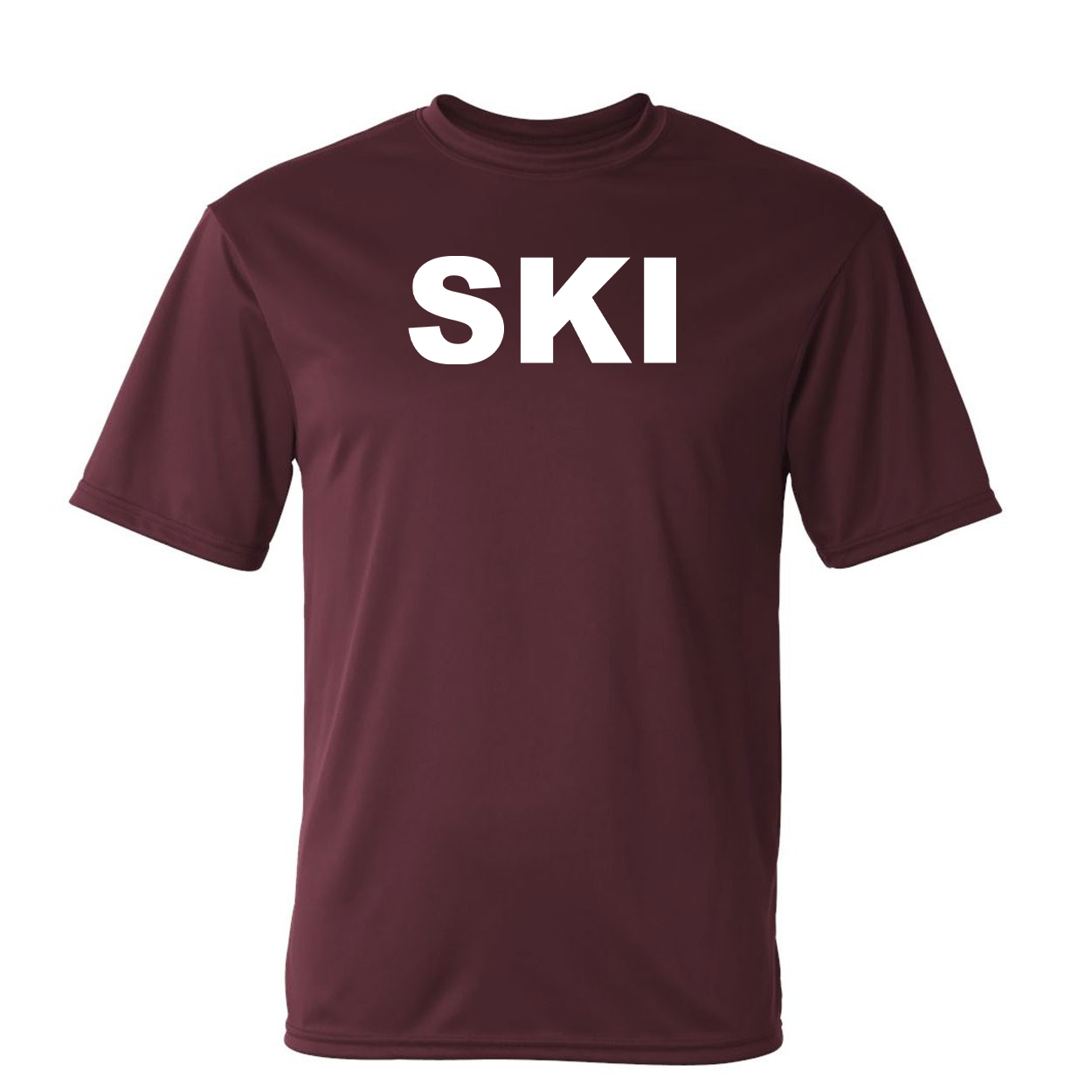 Ski Brand Logo Classic Unisex Performance T-Shirt Maroon