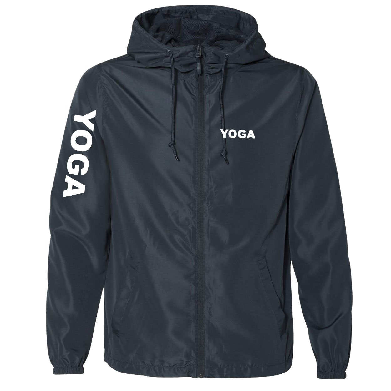 Yoga Brand Logo Classic Lightweight Windbreaker Navy