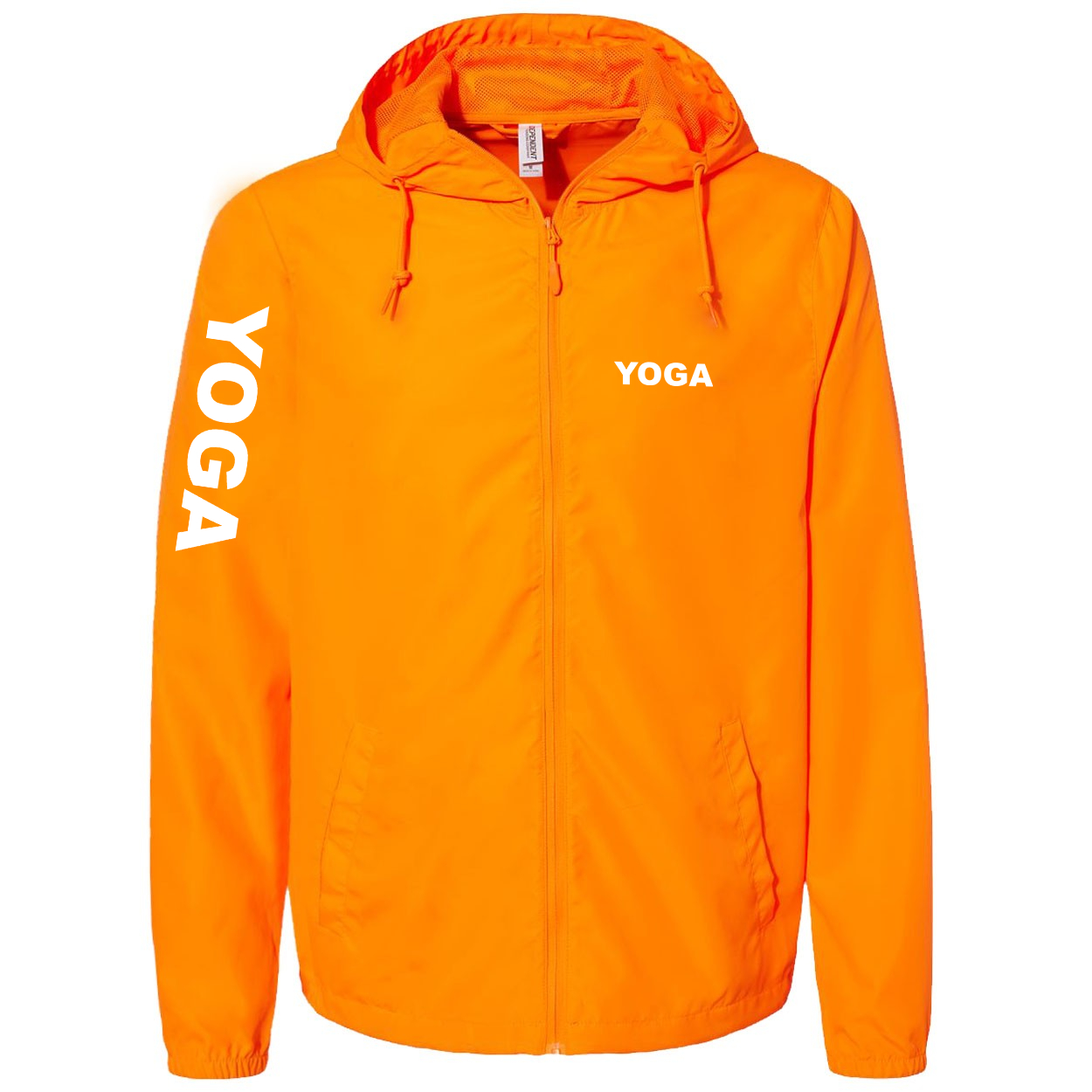 Yoga Brand Logo Classic Lightweight Windbreaker Safety Orange