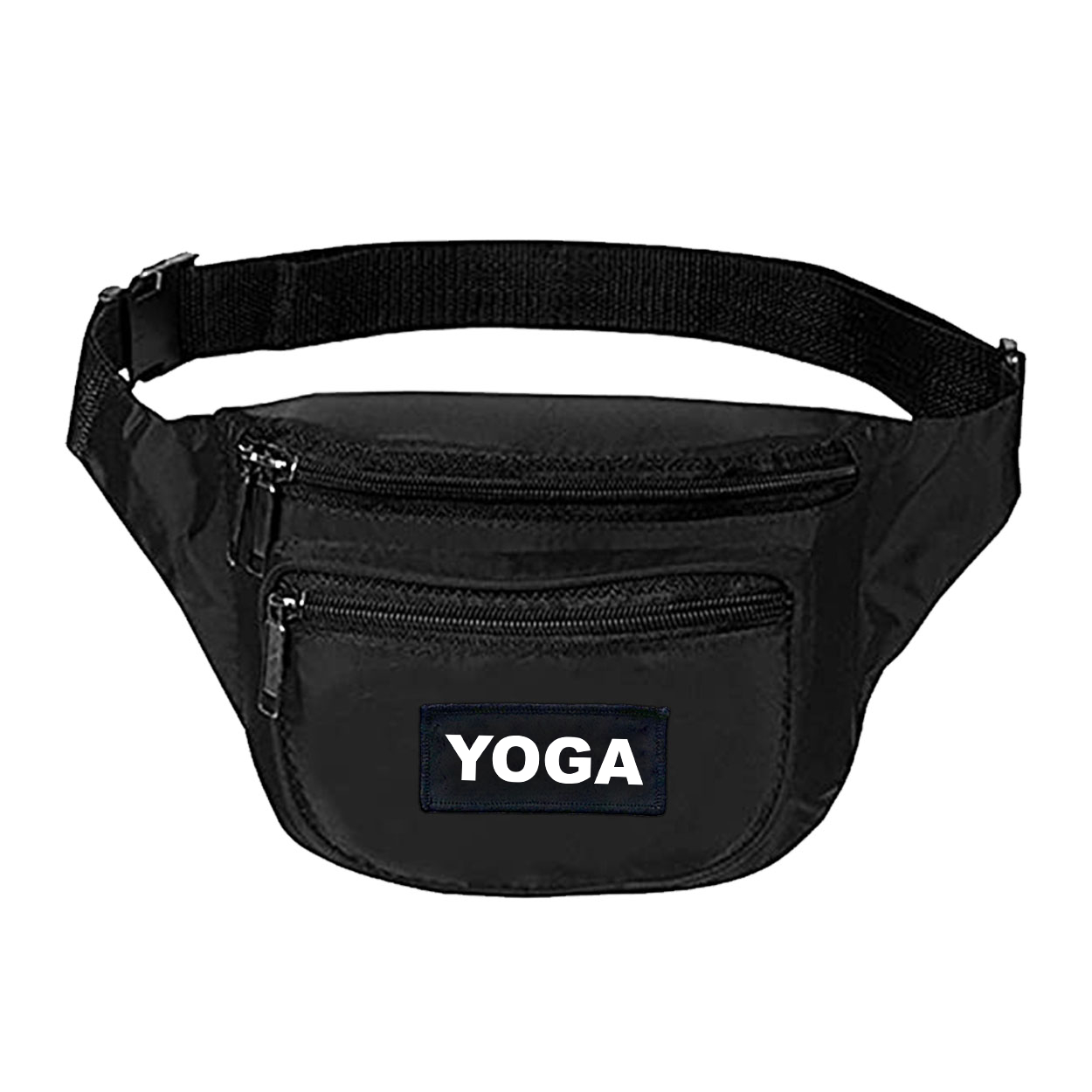 Yoga Brand Logo Night Out Woven Patch Fanny Pack Black