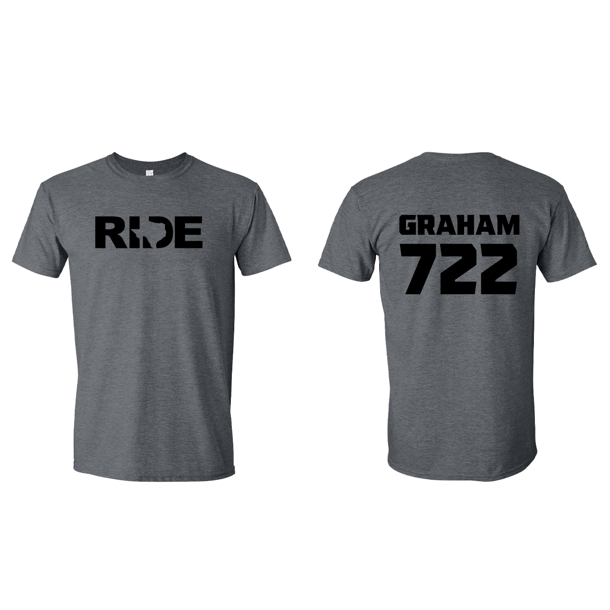 FXR BMX Race Team Classic Athlete Support T-Shirt GRAHAM #722 Dark Heather (Black Logo)