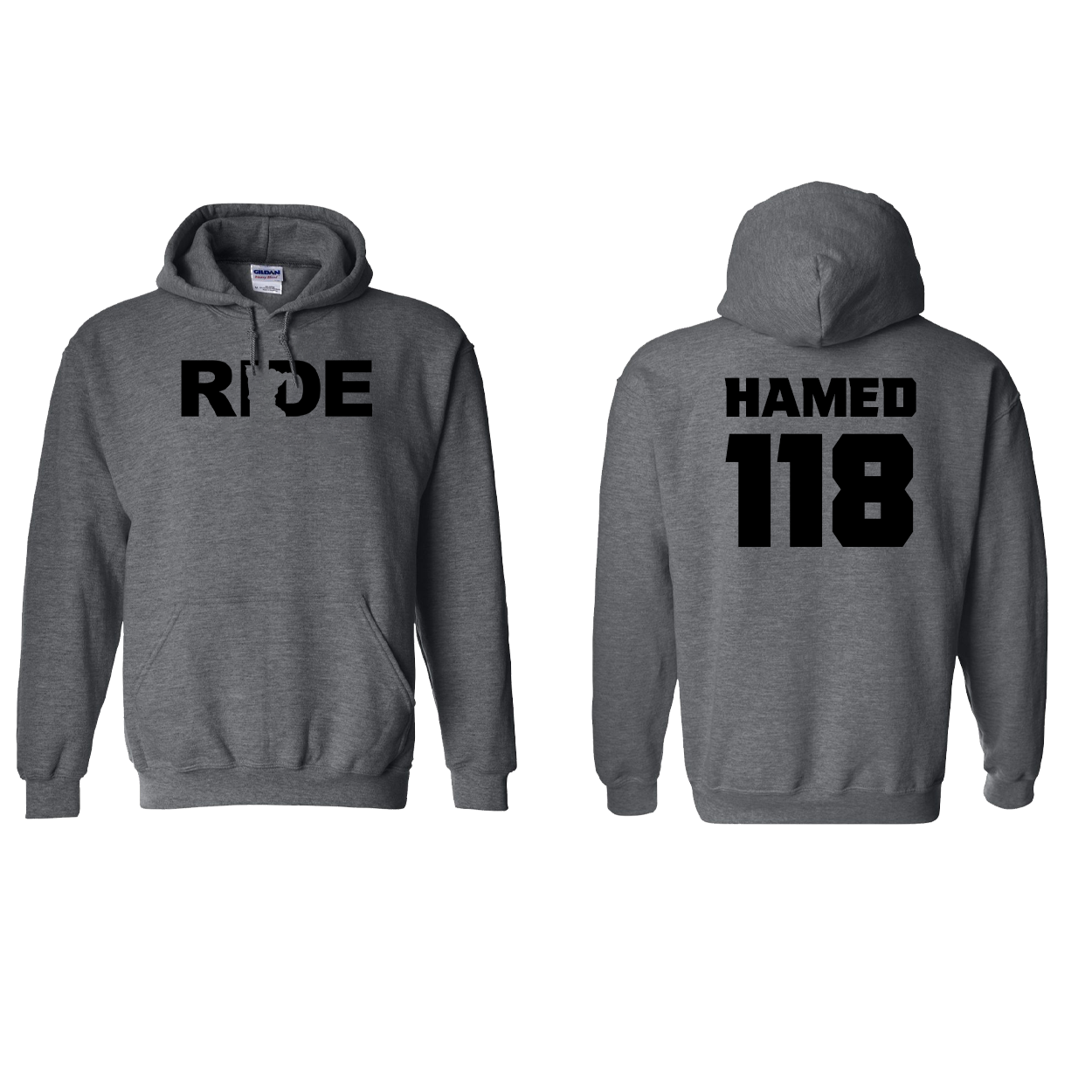 FXR BMX Race Team Classic Athlete Support Sweatshirt HAMED #118 Dark Heather (Black Logo)