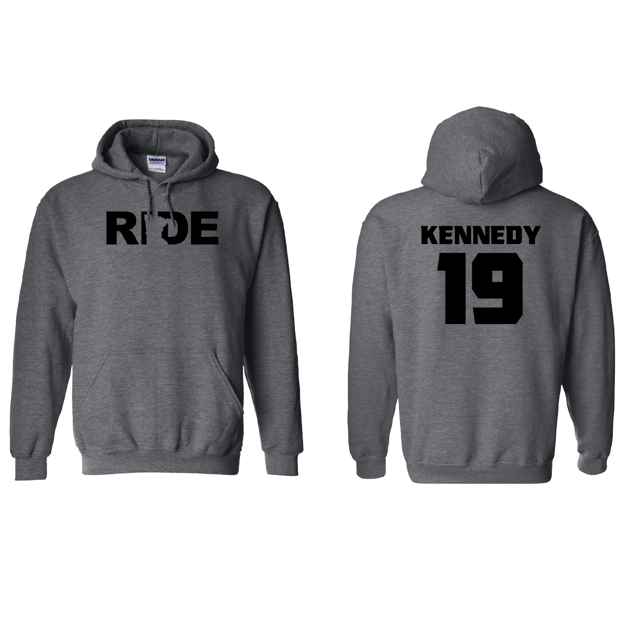 FXR BMX Race Team Classic Athlete Support Sweatshirt KENNEDY #19 Dark Heather (Black Logo)