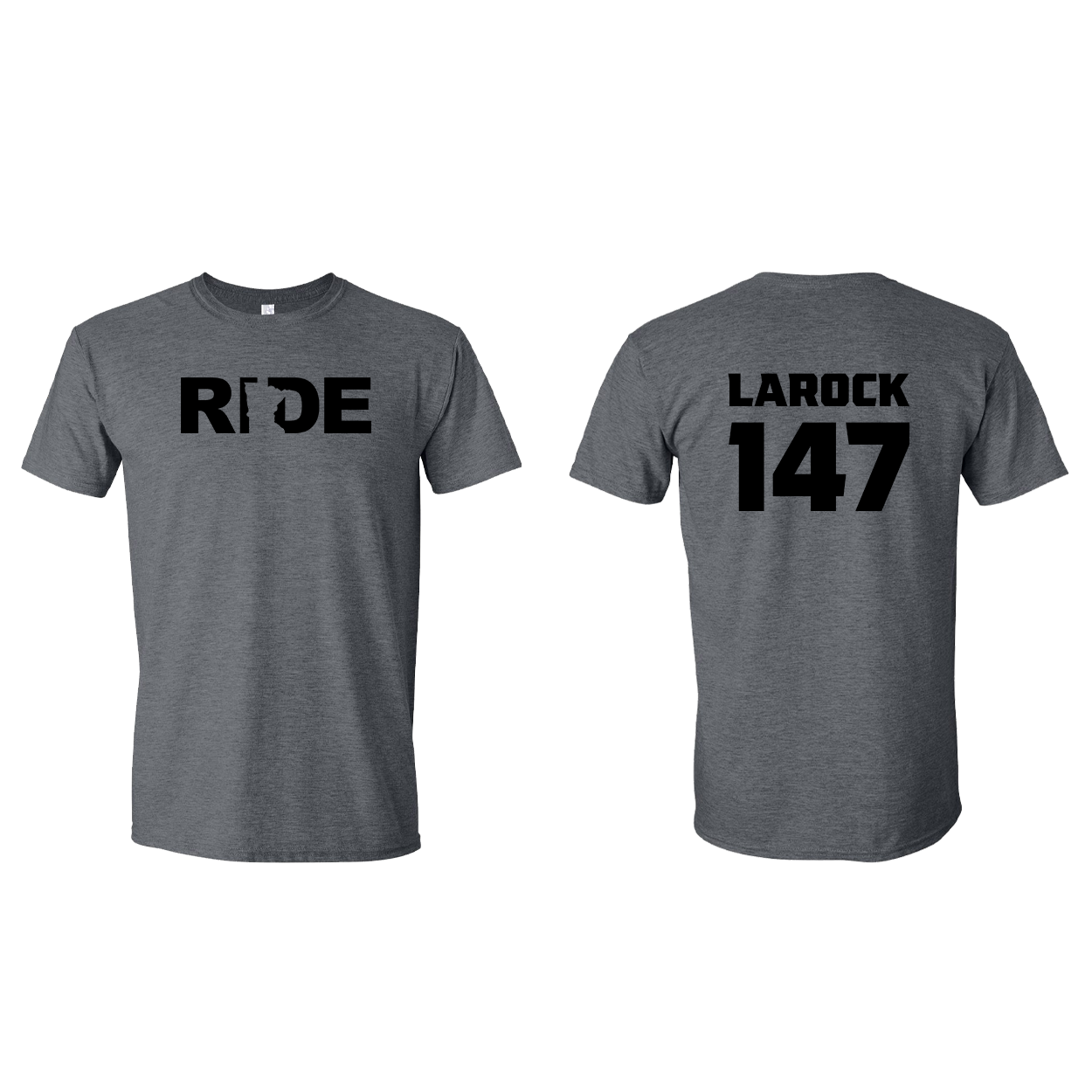 FXR BMX Race Team Classic Athlete Support T-Shirt LAROCK #147 Dark Heather (Black Logo)