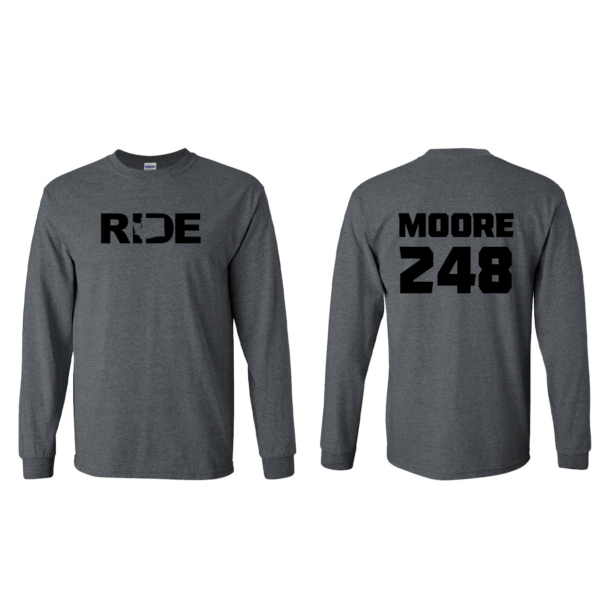 FXR BMX Race Team Classic Athlete Support Long Sleeve Shirt MOORE #248 Dark Heather (Black Logo)