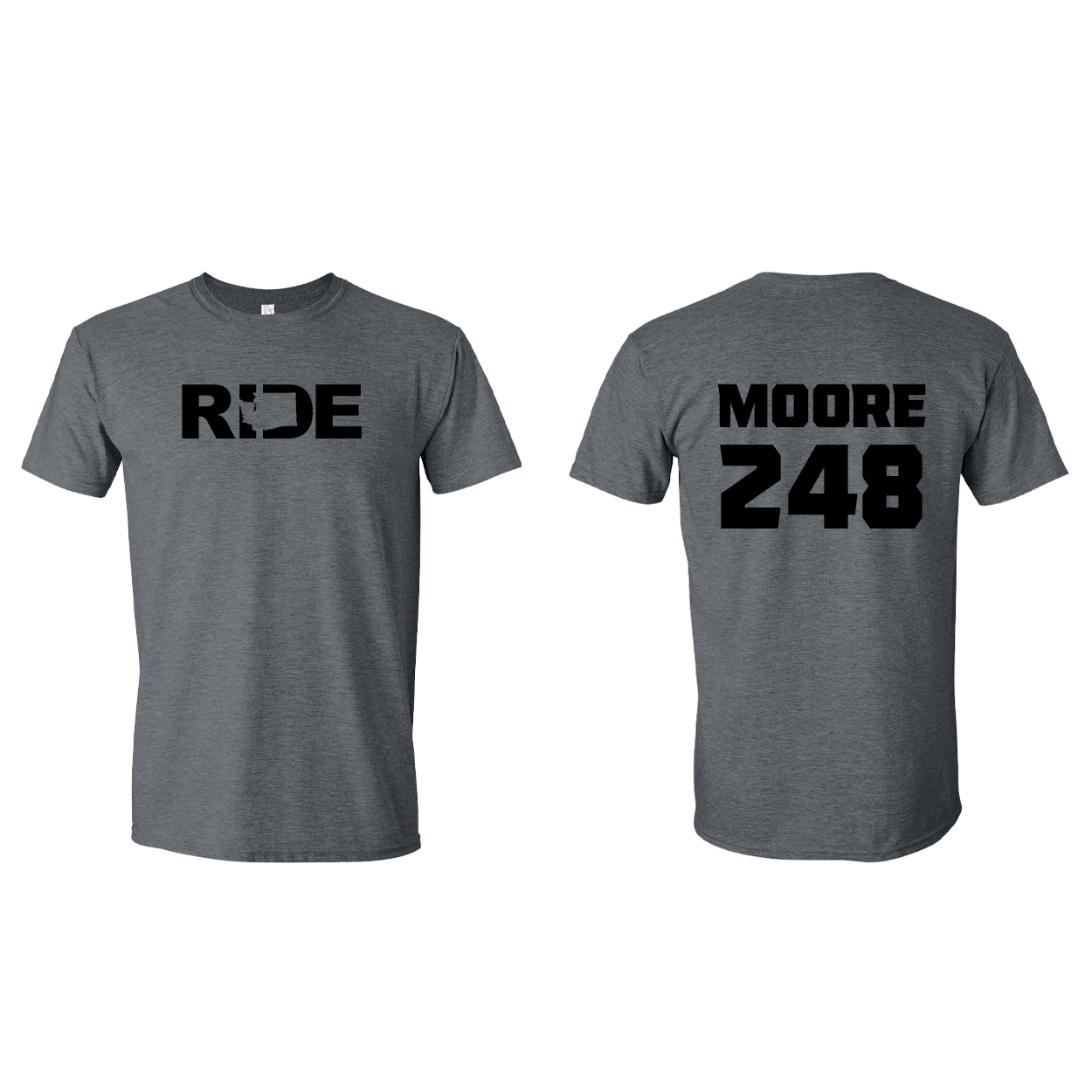 FXR BMX Race Team Classic Athlete Support T-Shirt MOORE #248 Dark Heather (Black Logo)
