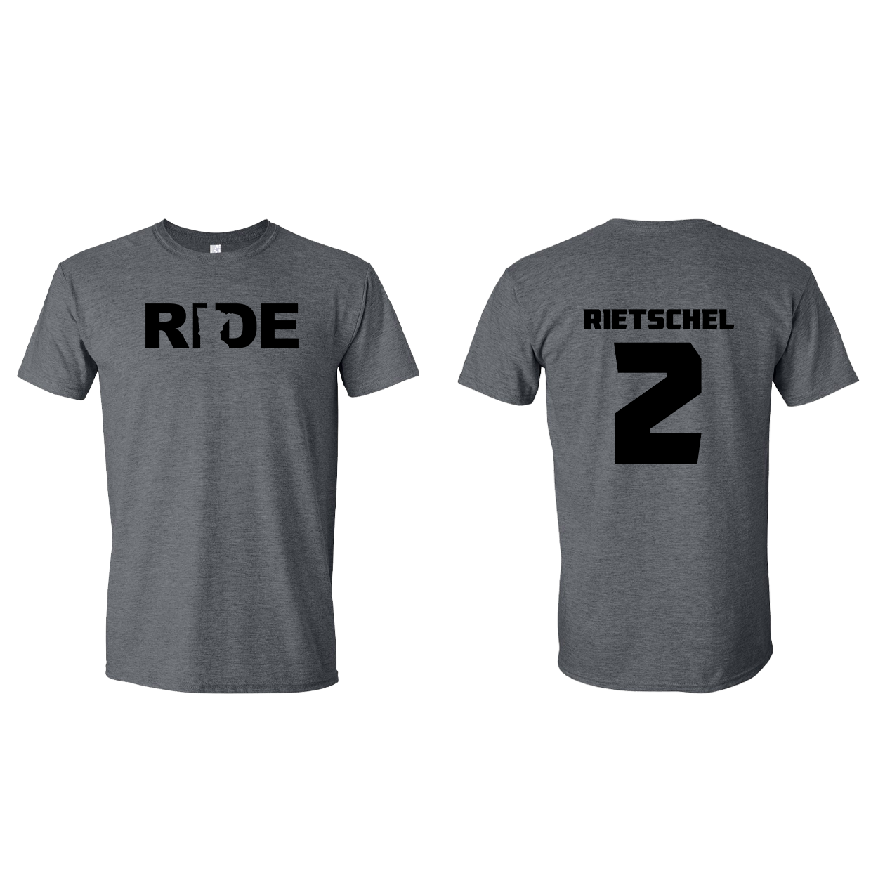 FXR BMX Race Team Classic Athlete Support T-Shirt M. RIETSCHEL #2 Dark Heather (Black Logo)
