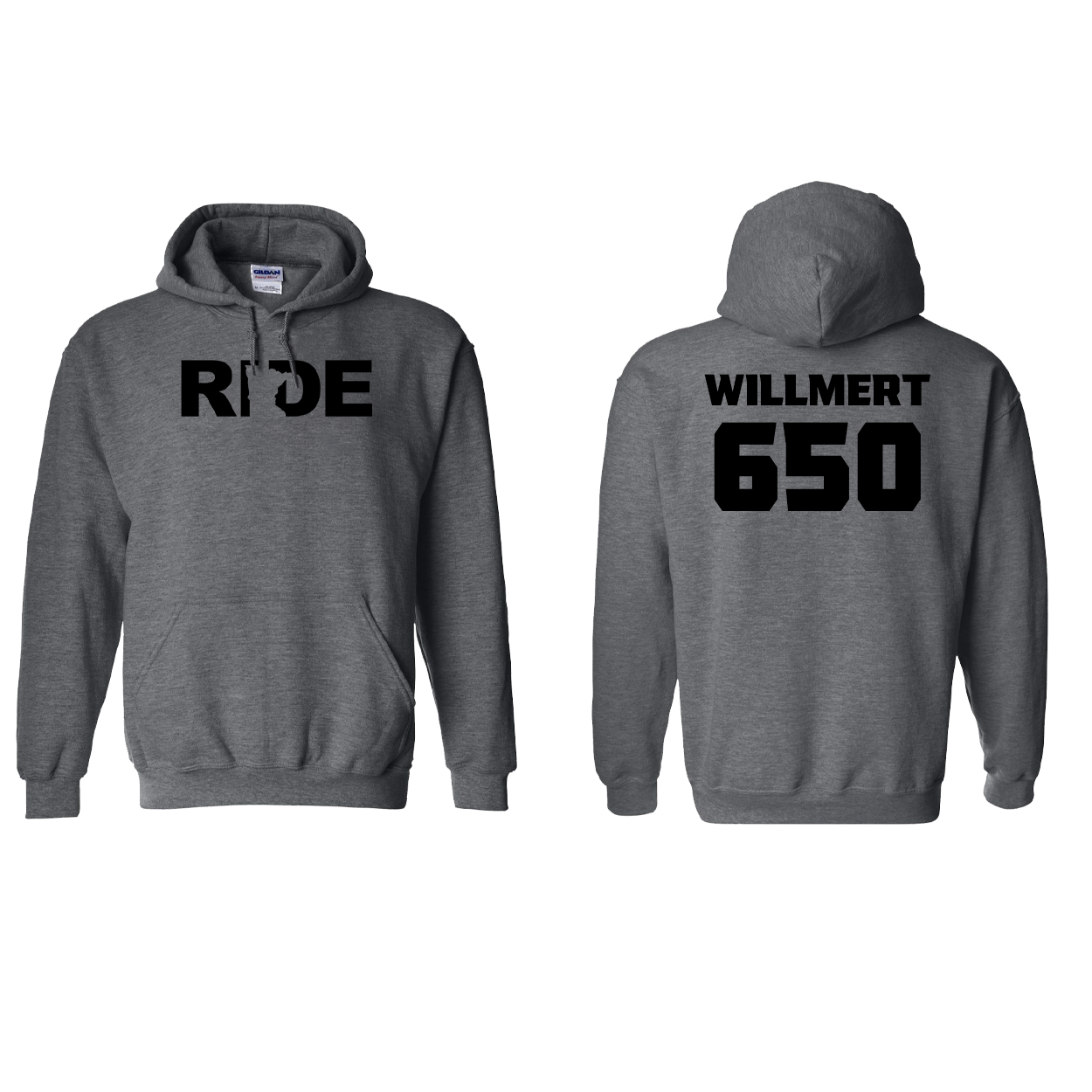 FXR BMX Race Team Classic Athlete Support Sweatshirt J. WILLMERT #650 Dark Heather (Black Logo)
