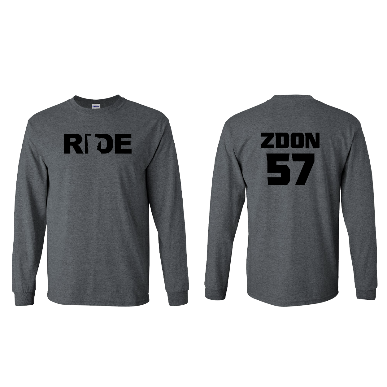 FXR BMX Race Team Classic Athlete Support Long Sleeve Shirt A. ZDON #57 Dark Heather (Black Logo)