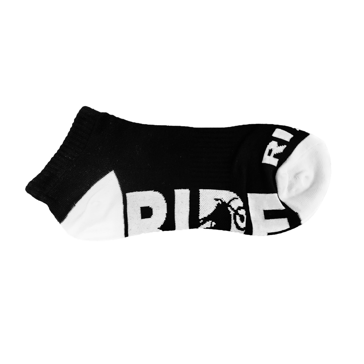 Ride Moto Logo Classic Ankle High Socks Black/White