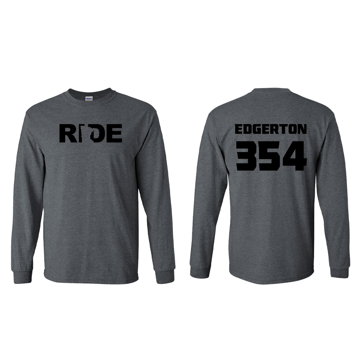 FXR BMX Race Team Classic Athlete Support Long Sleeve Shirt EDGERTON #354 Dark Heather (Black Logo)