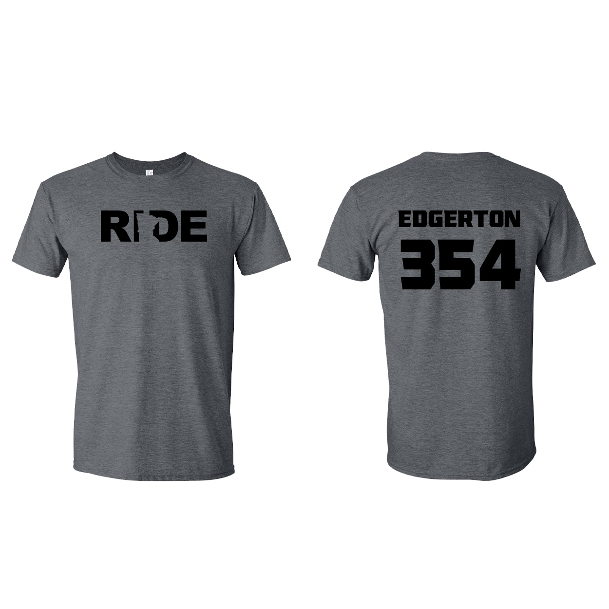 FXR BMX Race Team Classic Athlete Support T-Shirt EDGERTON #354 Dark Heather (Black Logo)