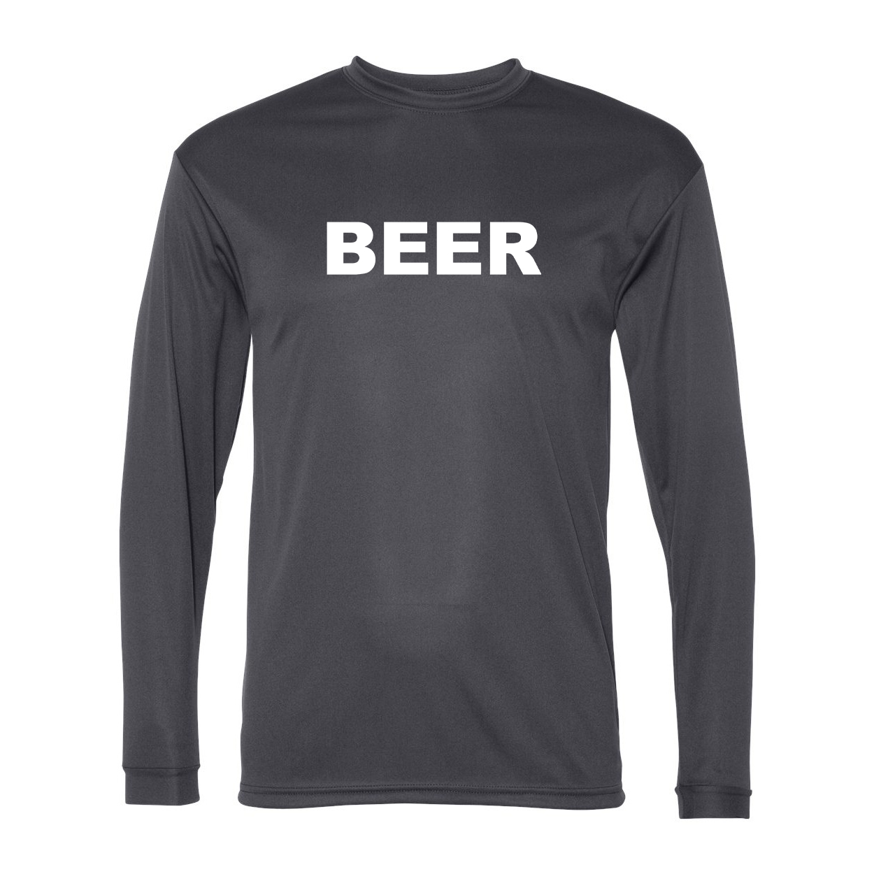 Beer Brand Logo Classic Unisex Performance Long Sleeve T-Shirt Graphite (White Logo)