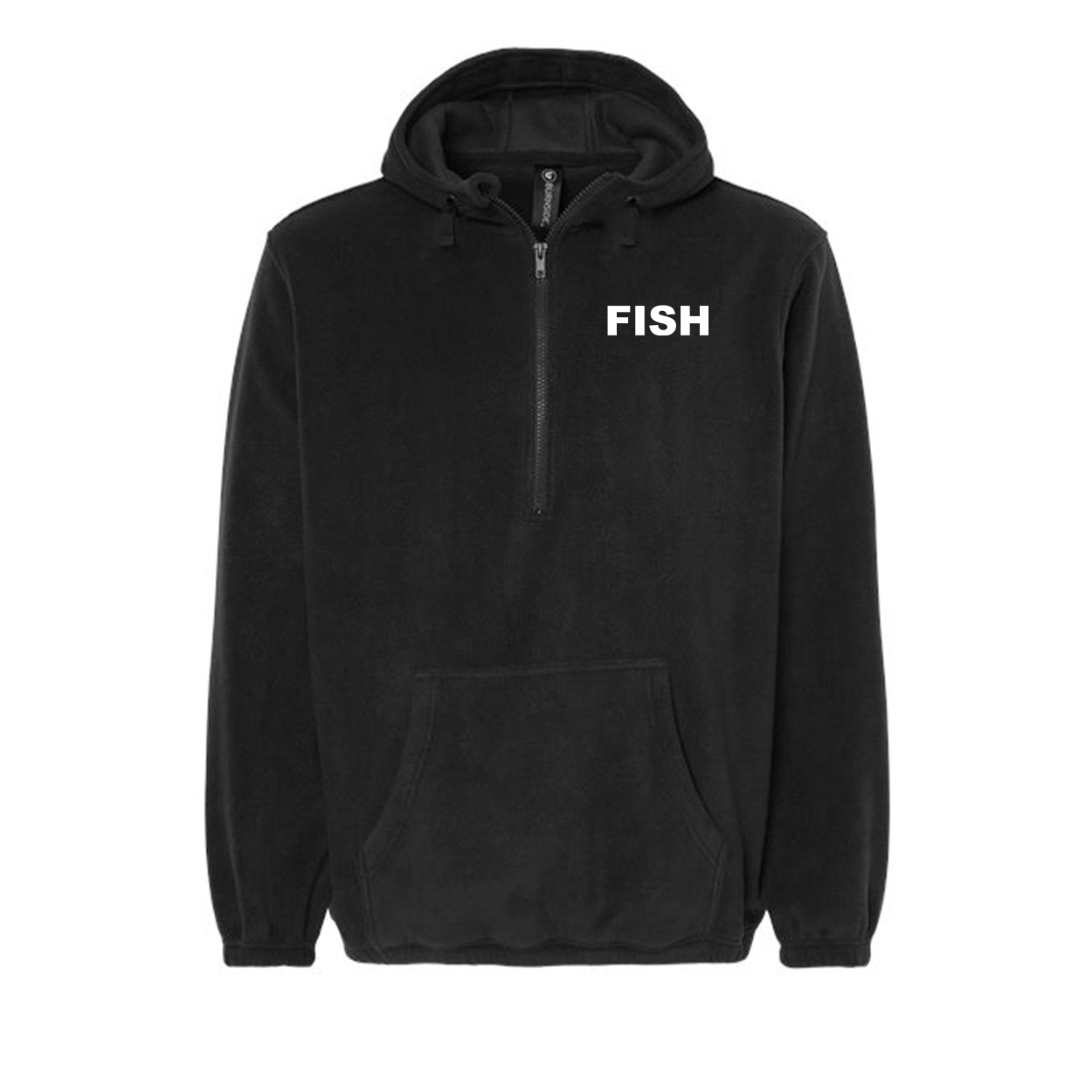 Fish Brand Logo Night Out Quarter Zip Fleece Sweatshirt Sweatshirt Black (White Logo)