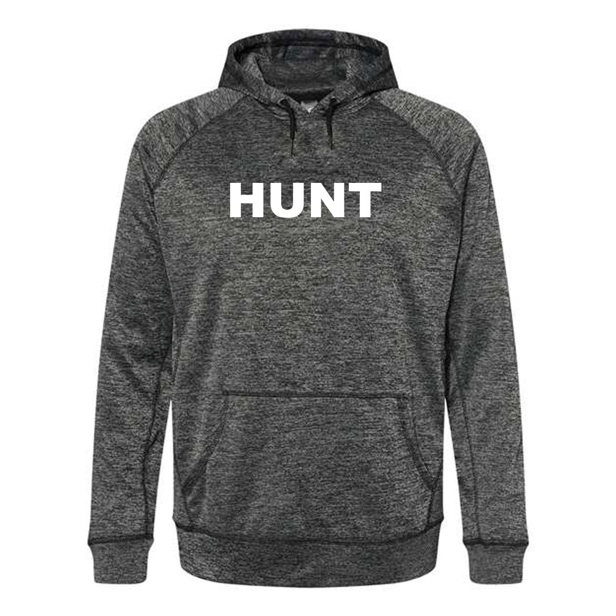 Hunt Brand Logo Classic Performance Raglan Pullover Sweatshirt Heather Charcoal