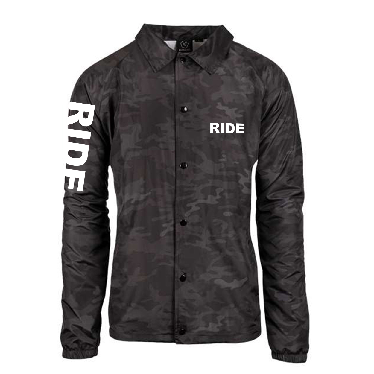 Ride Brand Logo Classic Mentor Jacket Black Camo (White Logo)