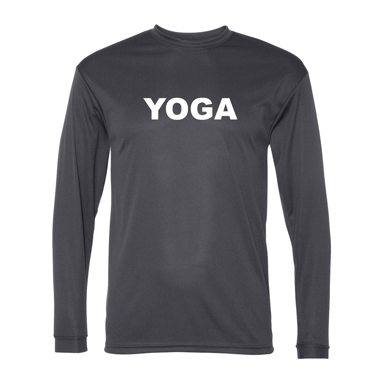 Yoga Brand Logo Classic Unisex Performance Long Sleeve T-Shirt Graphite (White Logo)