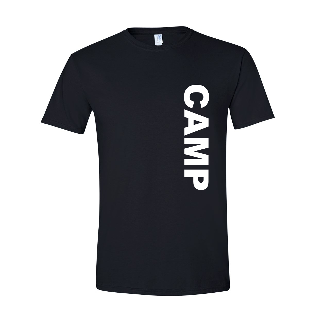 Camp Brand Logo Classic Vertical T-Shirt Black (White Logo)