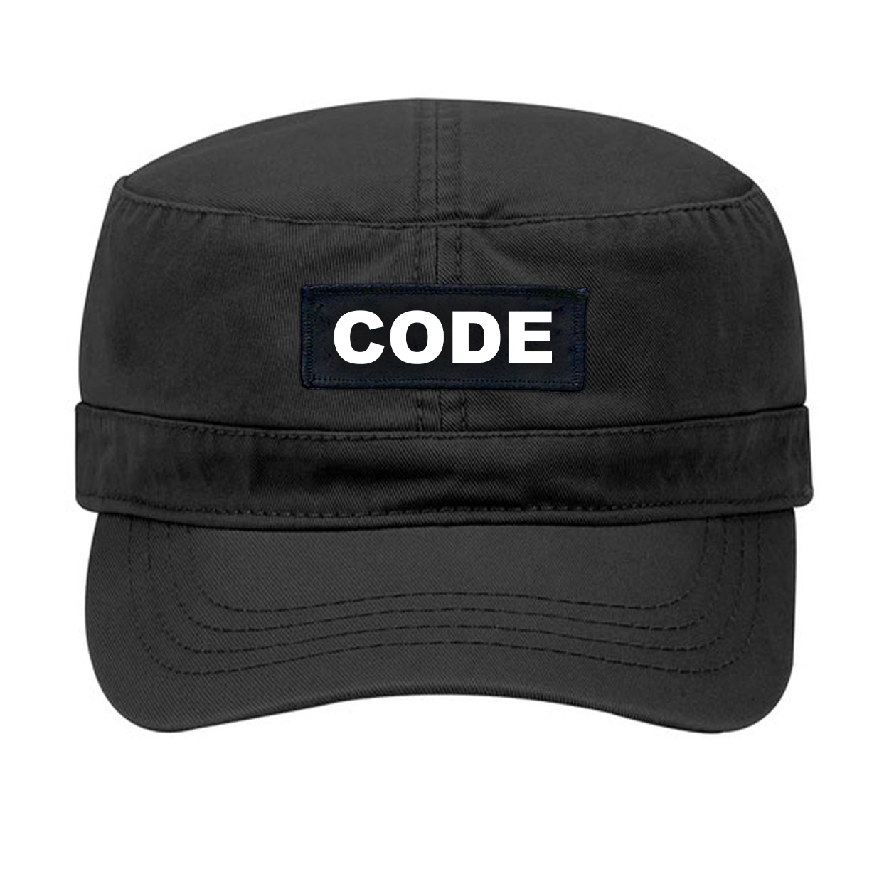 Code Brand Logo Night Out Woven Patch Military Hat Black