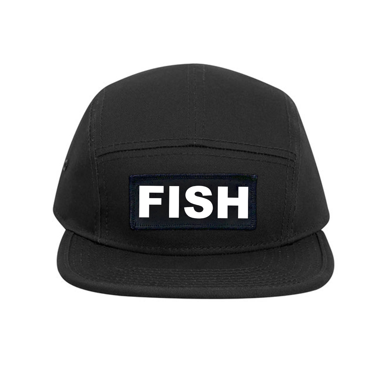Fish Brand Logo Classic Woven Patch Classic Camper Hat Black