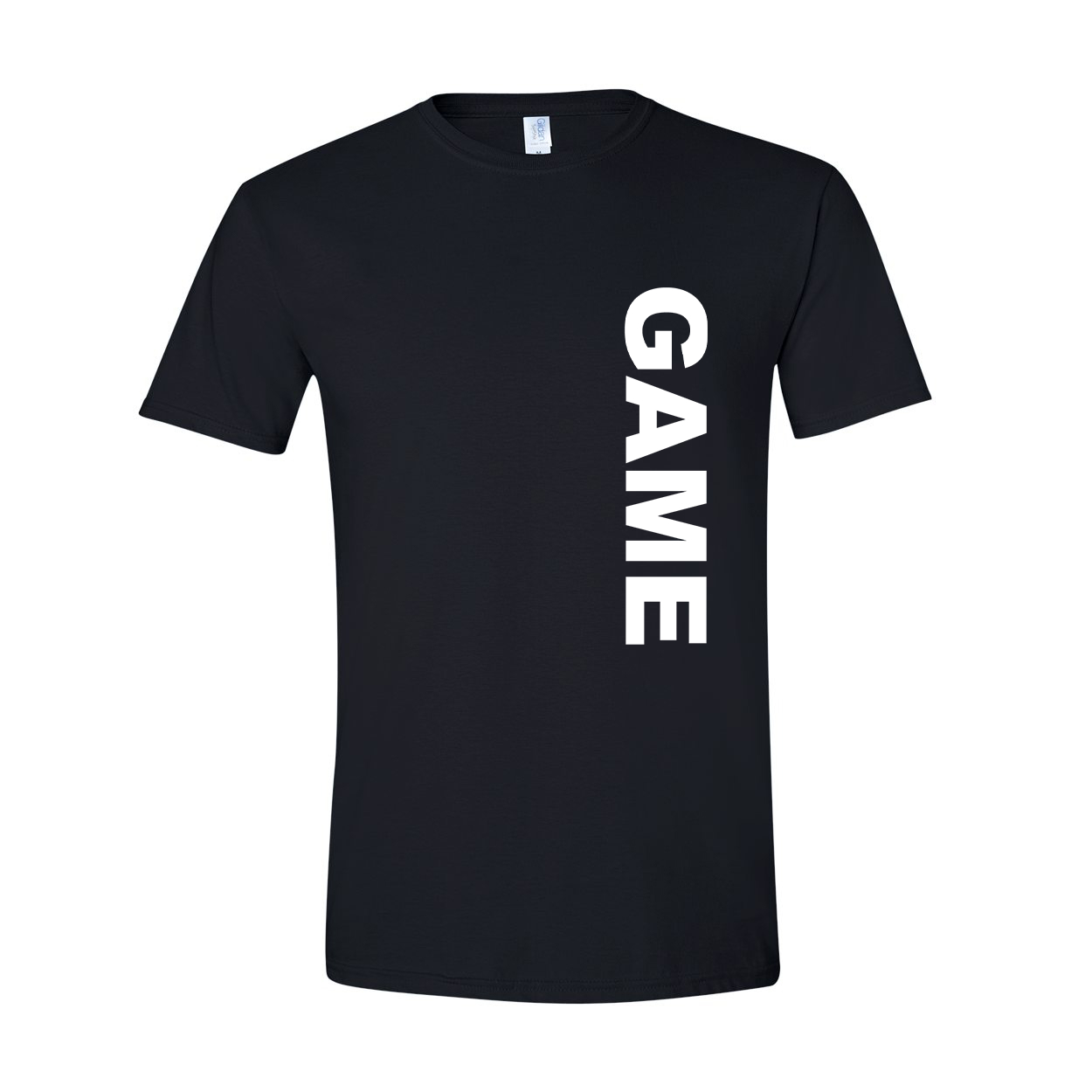Game Brand Logo Classic Vertical T-Shirt Black (White Logo)