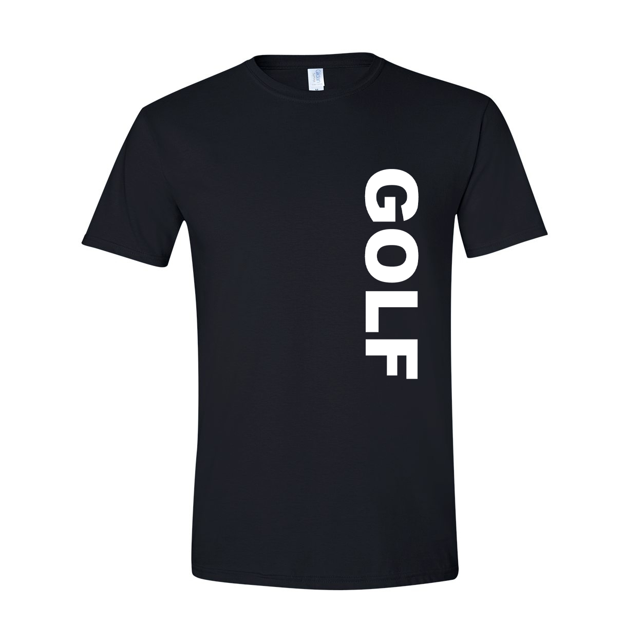Golf Brand Logo Classic Vertical T-Shirt Black (White Logo)