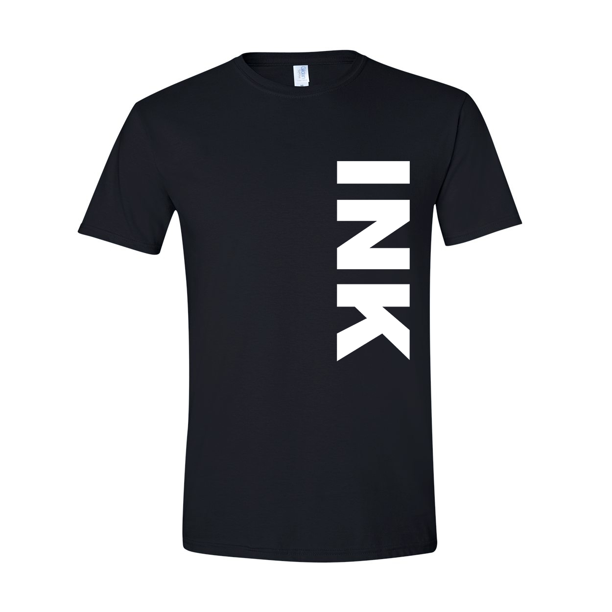 Ink Brand Logo Classic Vertical T-Shirt Black (White Logo)