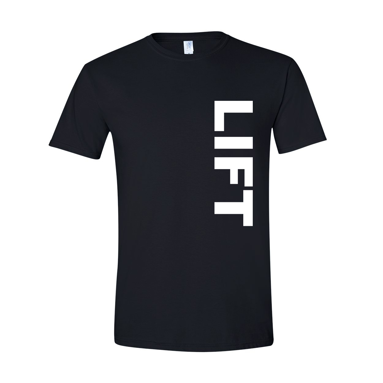 Lift Brand Logo Classic Vertical T-Shirt Black (White Logo)