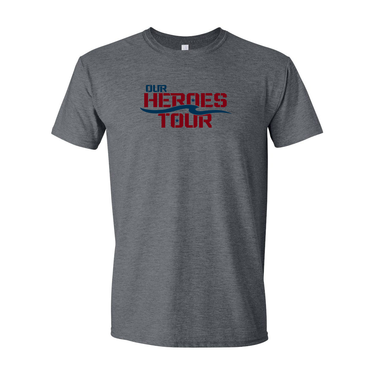 Our Heroes Tour Classic T-Shirt Dark Heather Gray (White Logo)