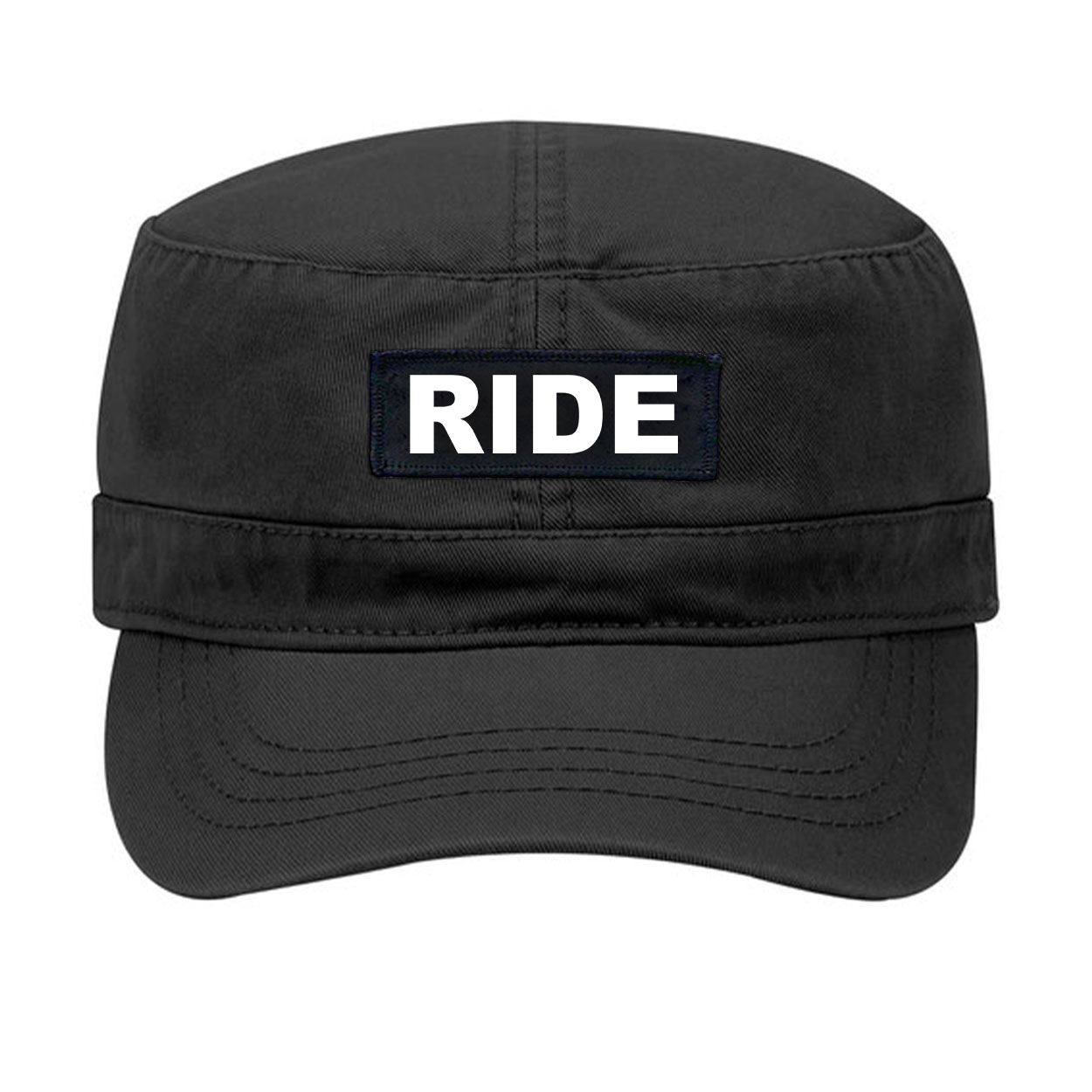 Ride Brand Logo Night Out Woven Patch Military Hat Black