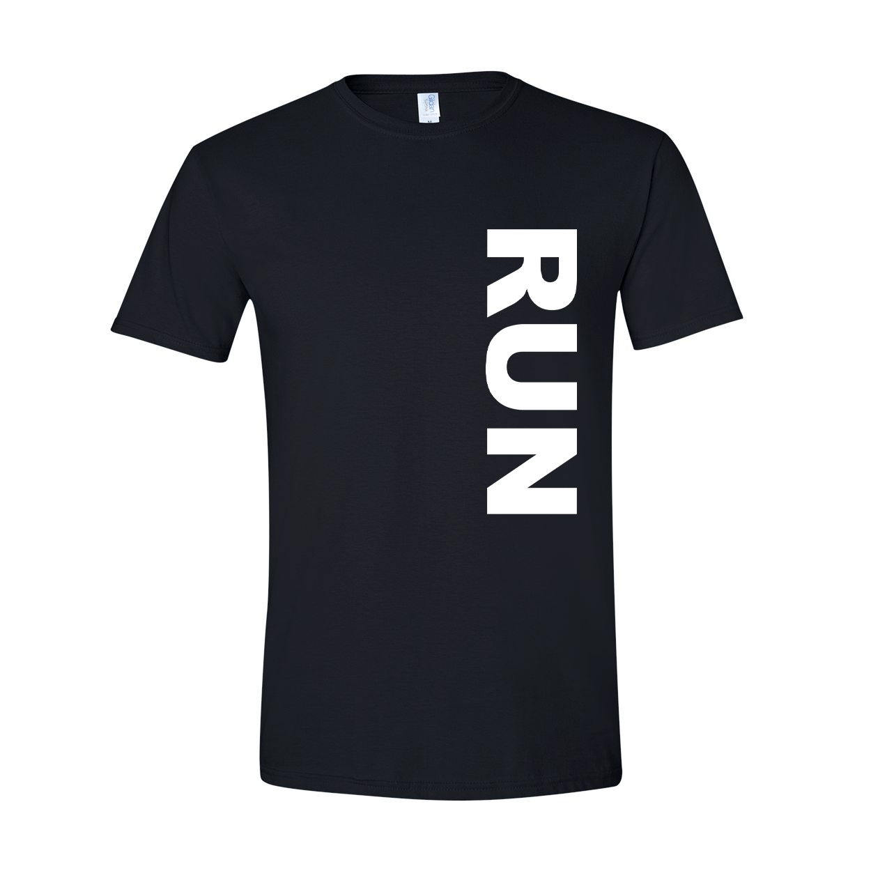 Run Brand Logo Classic Vertical T-Shirt Black (White Logo)