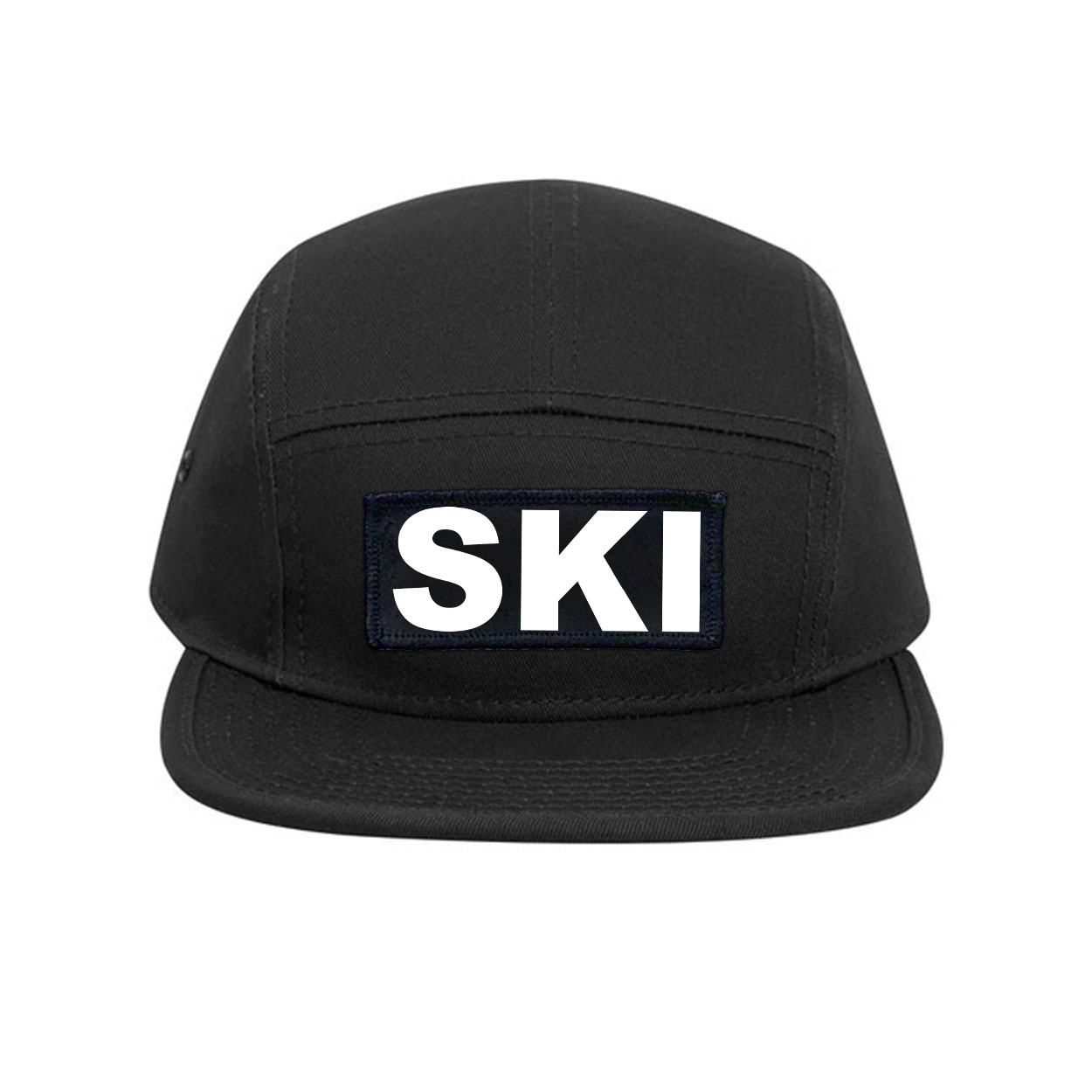 Ski Brand Logo Classic Woven Patch Classic Camper Hat Black