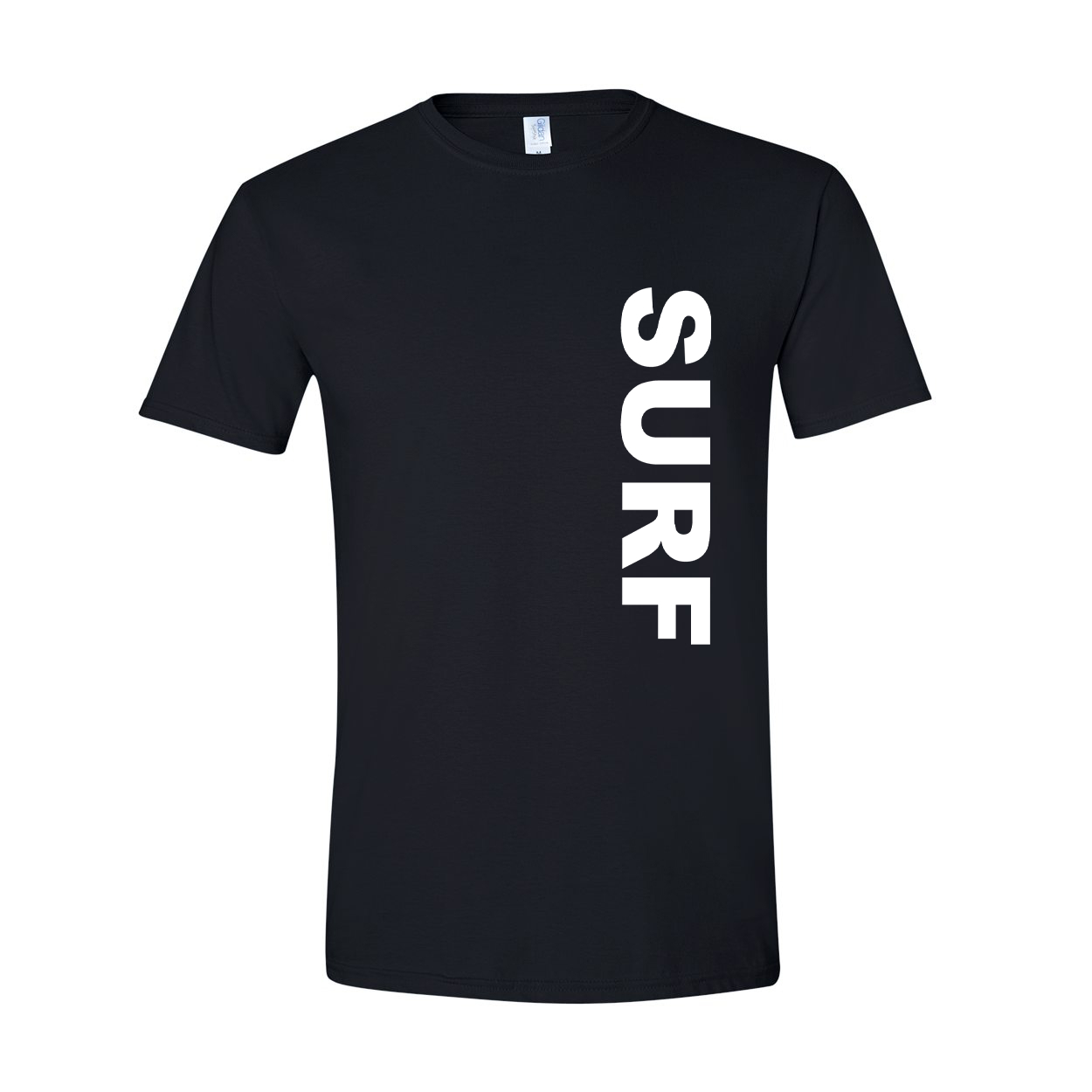 Surf Brand Logo Classic Vertical T-Shirt Black (White Logo)