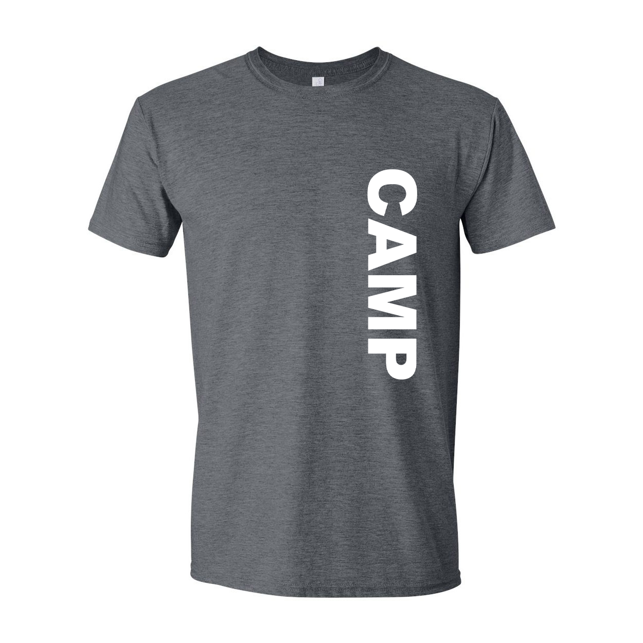 Camp Brand Logo Classic Vertical T-Shirt Dark Heather Gray (Black Logo)