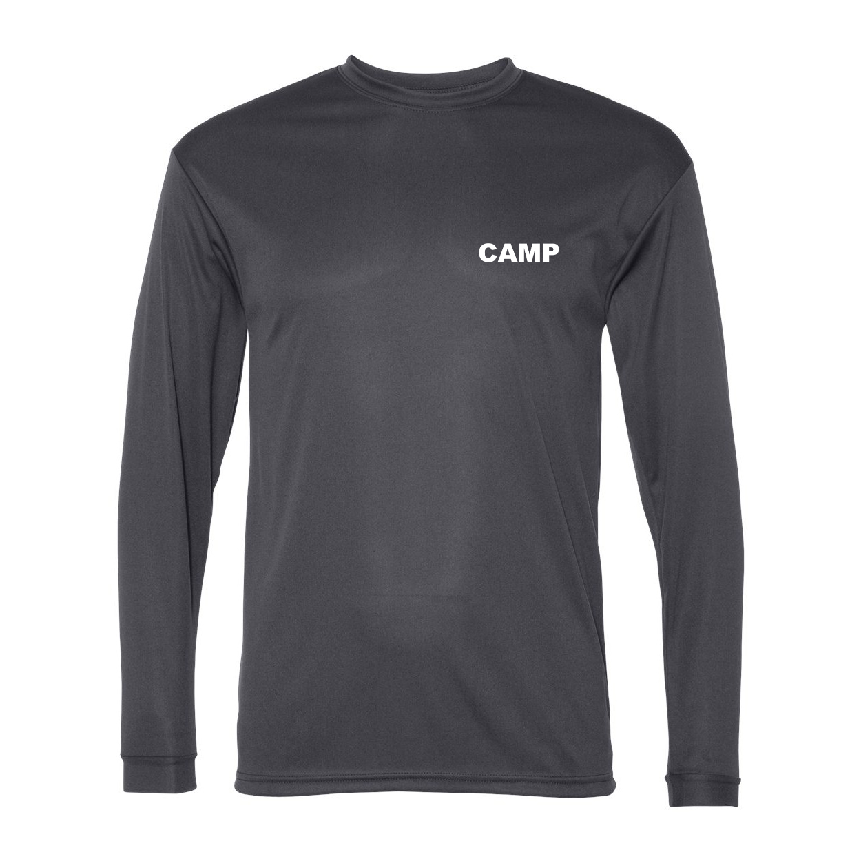 Camp Brand Logo Night Out Unisex Performance Long Sleeve T-Shirt Graphite