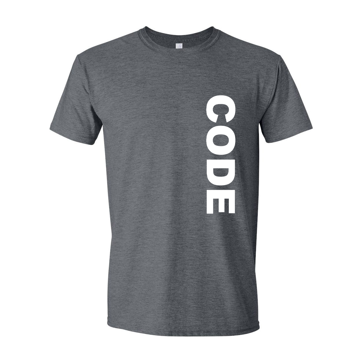 Code Brand Logo Classic Vertical T-Shirt Dark Heather Gray (Black Logo)